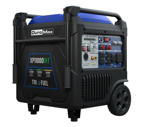 DuroMax 11,000 Watt Portable Tri Fuel Inverter Generator - Quiet, Low THD