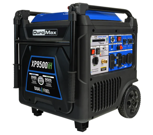 DuroMax 9,500 Watt Portable Dual Fuel Inverter Generator - Quiet, Low THD