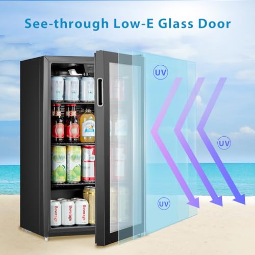 COMFEE' RCZ99BG2(E) Under Counter Beer & Drinks Fridge-93L Capacity,Holds up to 115 Cans
